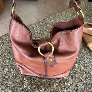 Frye brown leather satchel bag